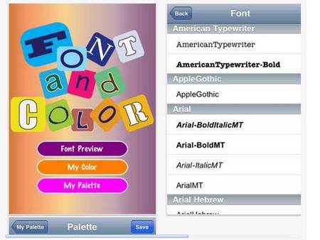 Font and Color - fonts iphone apps