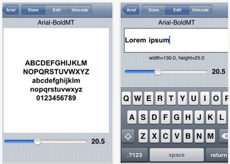 fonts iphone apps