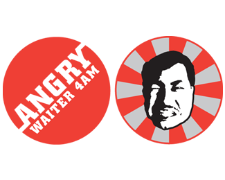 angry waiter face logo