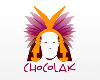 chocolak - human face with hair logo design
