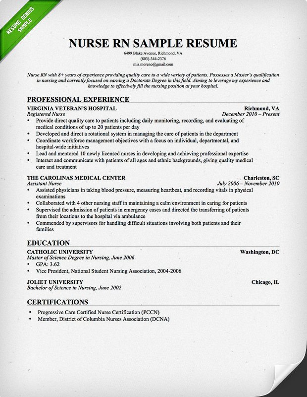 resume format for nursing freshers