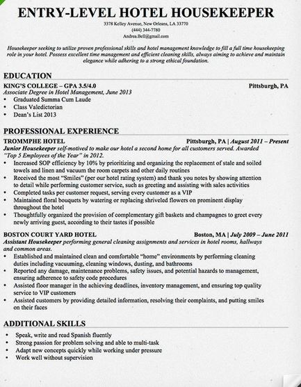6-housekeeping-resume