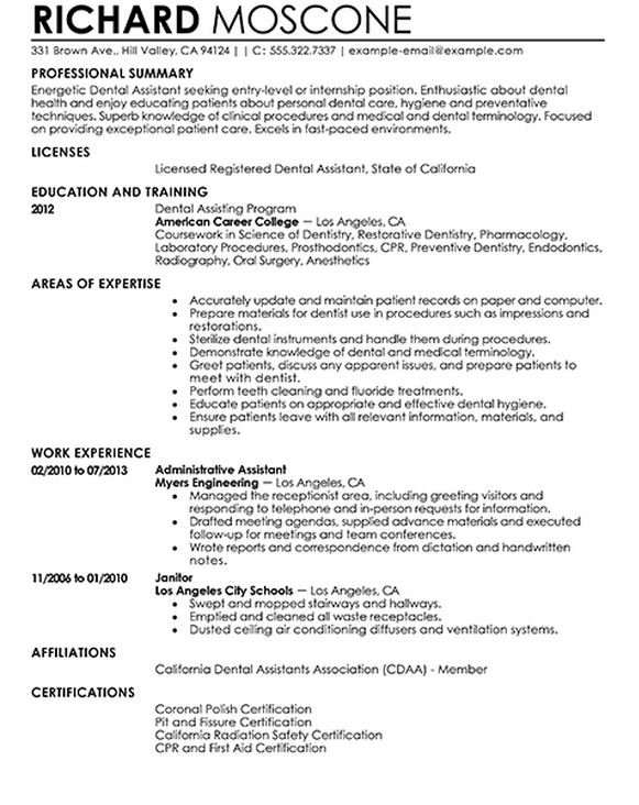 professional summary for dental assistant resume