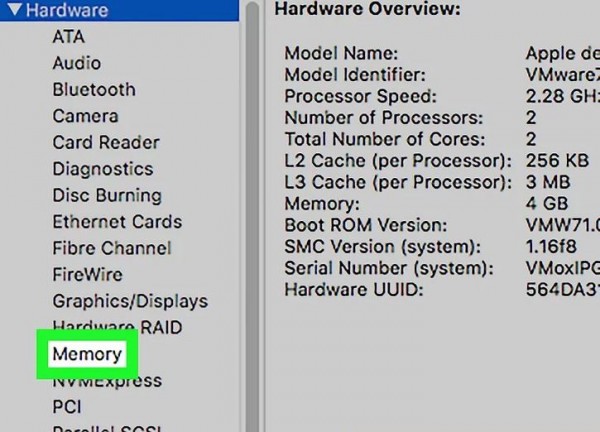 3) Click on the Memory Tab
